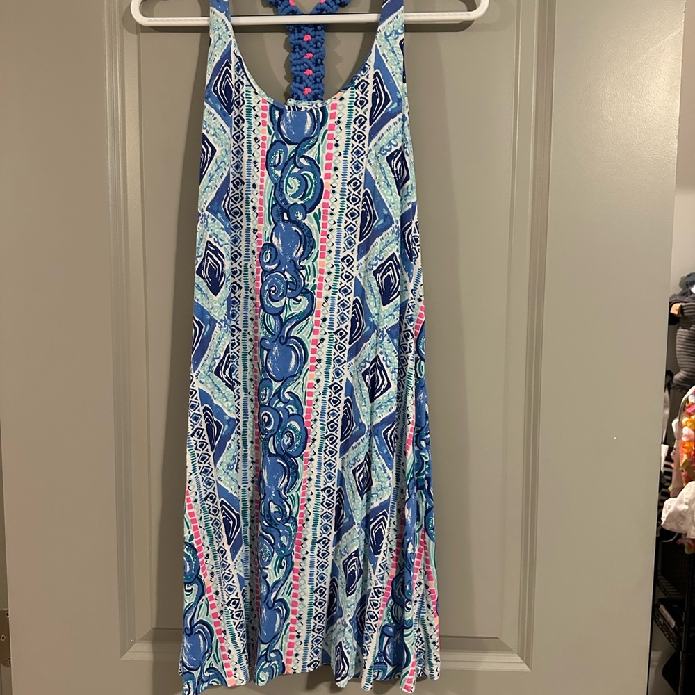 Lilly Pulitzer Blue and Pink Patterned Dress size small